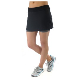 Alex + Abby Women's Plus-Size Pursuit Skort - Golf Tennis Running 3X Black/Steel