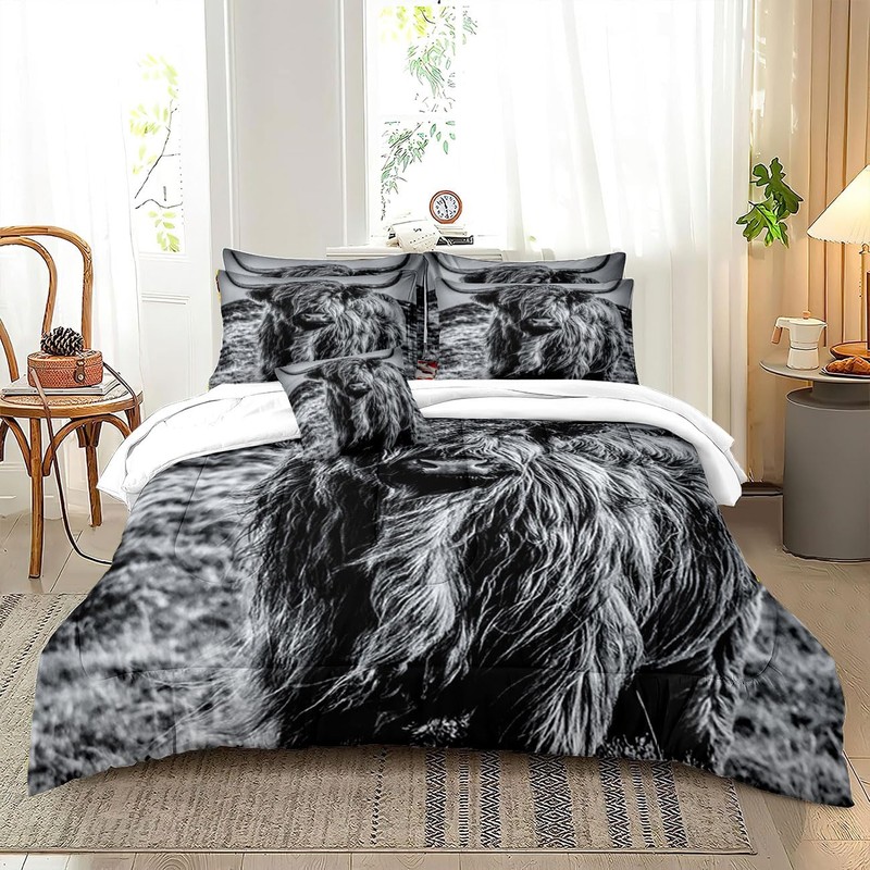 Yilinata Highland Cow Comforter Set Farmhouse Quilt Bedding Set King