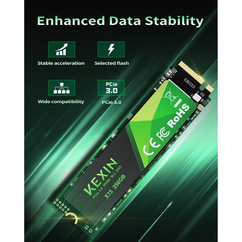 KEXIN SSD M.2 NVMe Internal SSD 256GB M.2 2280, PCIe
