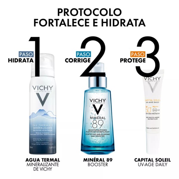 Vichy Kit Vichy Mineral 89 50ml Serum Facial + Agua Termal 50ml