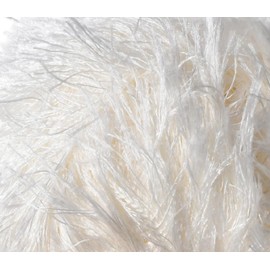 Lukche Eyelash Fun Fur Yarn Premium 100% Polyester 164 Yds (150 Mt), 3.53 Oz (100 Gr) Colorful Crochet Yarn Dıy Hand Knitting. (Cream, 1 Skein)