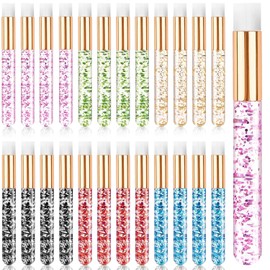 SevenFish 24pcs Lash Shampoo Brush Glitter Crystal Eyelash Cleaning Brush Soft Lash Brush for Nose Pore Deep Cleaning and Blackhead Removing Facial Cleaning