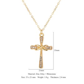 coadipress 14K Gold Plated Cubic Zirconia Cross Necklace for Women Cross Faith Pendant Necklaces Dainty Fashion Cross Necklace Trendy Crucifix Necklace Religious Christian Faith Necklace Jewelry (Gold Cross-8)