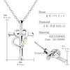 Sears p5257 Necklace, Cross Heart, Diamond & Birthstone, Silver, Silver,