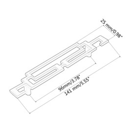 Furniture Handles for Cupboard, Drawer Handle Made of Zinc Alloy, European Style Kitchen Handle, Black, Hole Spacing 96 mm, Pack of 1