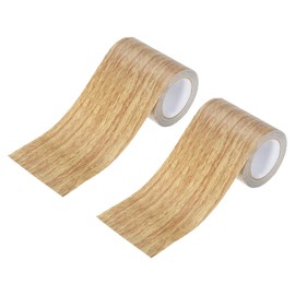 LUMLLSAJI Wood Grain Repair Tapes - Self-Adhesive Realistic Textured Repairing Tapes Patches for Floors Tables Cupboard- 3.15" X30' Size- Brown Oak