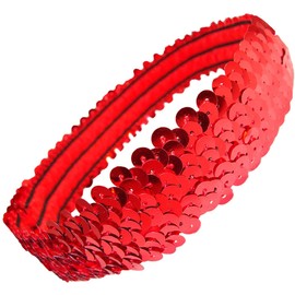 Kenz Laurenz Sequin Headbands Elastic Stretchy Headband for Girls Kids Women Flapper Roaring 20s Great Gatsby 1920s Hair Band Cute Princess Head Bands