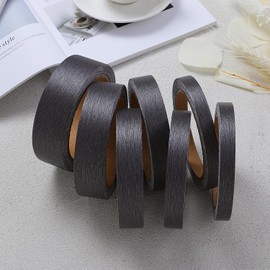 Luoerwen Dark Grey Metallic Wallpaper Border, Peel and Stick Wall Decals, Suitable for Repairing Furniture, Doors and Windows Decoration, DIY (Thick Dark Grey Brushed Wire, 1.96 inch * 393.7 inch)