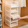 Pull-out Plastic Storage Basket,Stackable Closet Organizers Drawer Anti-Tipping, Reinforced Stable