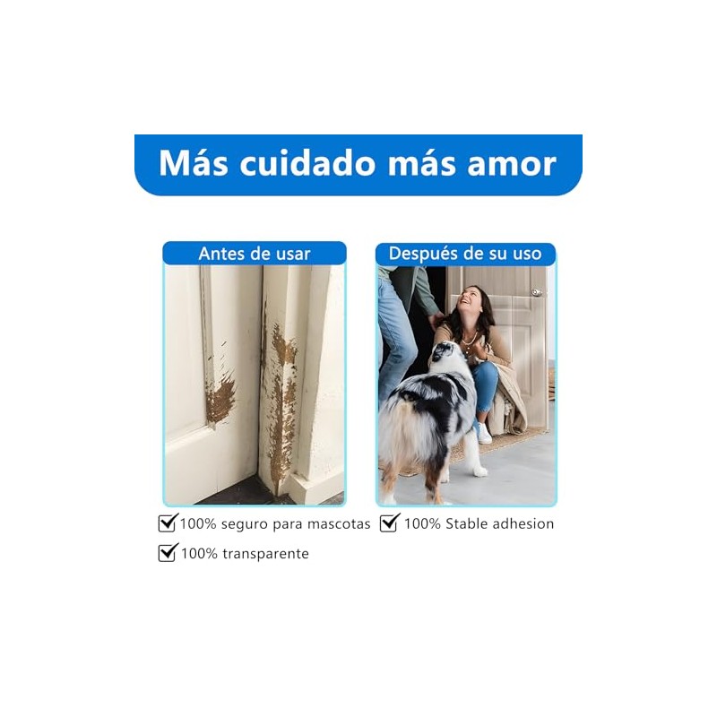 4 Piezas Protector de Puertas para Perro,Cinta Antiarañazos para Gatos,Protector