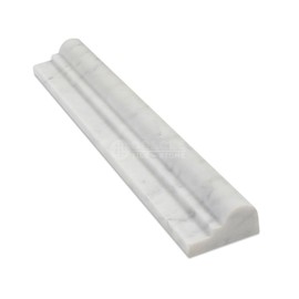 Carrara White Honed Marble Chair Rail Molding 2x12