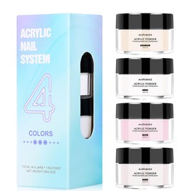 WMHSO Professional Acrylic Nail Powder System, 4 Colours Set, 14g x 4 Jars