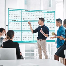32"x48" Academic Wall Calendar 2026-2027, JUL 2026 - JUN 2027 12 Months Large Calendar, Erasable, Wet & Dry Erase Laminated, Vertical/Horizontal Reversible, Yearly Wall Planner with Julian Dates