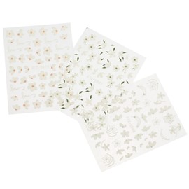 SAFIGLE 1set Flower Nail Art Stickers of Embossed Flower Nail Decals for Women Easy to Apply for Stunning 3sheets