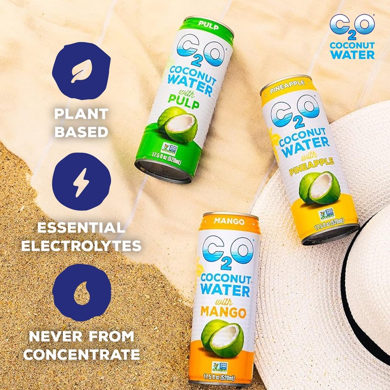 C2O - Coconut Water with Pineapple (12 Pack) - Made