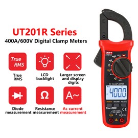 UNI-T UT201R Digital Clamp Meter 4000 Counts Multimeter Auto Range True RMS Clamp Meter DC Current Meter