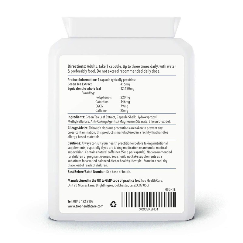 Green Tea Extract Supplement (12,480mg) - 90 Capsules - Providing