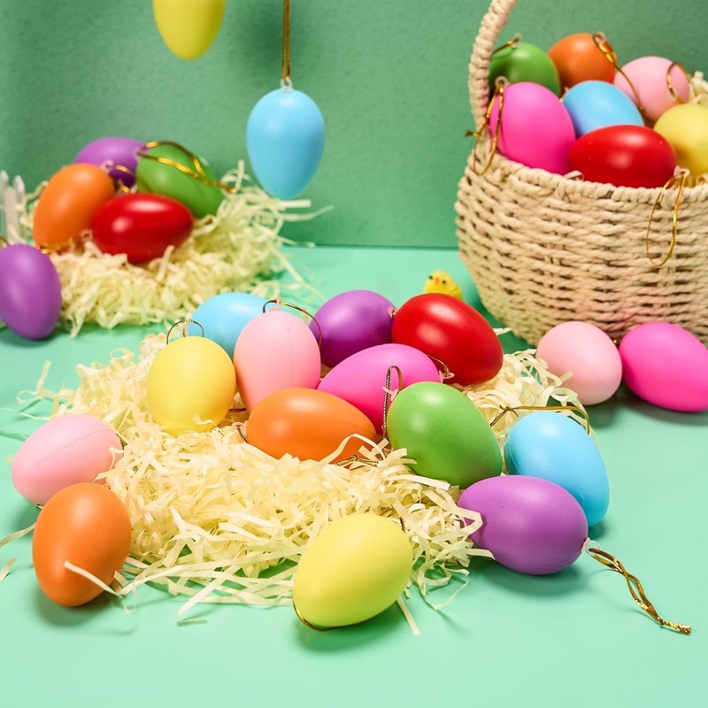 JOYIN 2.36 Inch Easter Colourful Hanging Eggs, 36 Pieces
