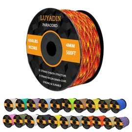 LUYADIN Paracord 650lb - 9 Strand Parachute Spool Cord - 40+ Colors-100ft 200ft 500ft 1000ft 4mm,Paracord for Camping,Hiking,Fishing,Outdoor and DIY