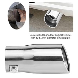 Car End Pipes, Car Exhaust Pipe, Akozon Car Modification Stainless Steel Exhaust Muffler Pipe Rear Tailpipe End Throat Accessory Replacement(Slant)