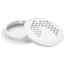 uxcell 53mm(2-1/8") Circular Soffit Vent, 10pcs Stainless Steel Round Air Vents Mesh Hole Louver for Kitchen Bathroom Cabinet, White