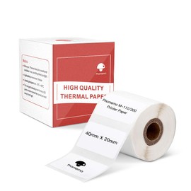 Phomemo Multi-Purpose White Self-Adhesive Label for Phomemo M200/M110/M220/M120/M221/M260/M250/M150 Label Maker, 1 1/2" X 3/4"(40x20mm), 320 Labels/Roll,Black on White