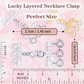 Lucky Necklace Layering Clasp 18K Gold and Silver Multi Strand Clasps for Stackable Necklaces