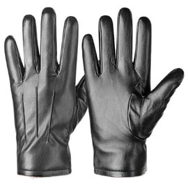Alepo Winter PU Leather Gloves for Men, Warm Thermal Touchscreen Texting Typing Dress Driving Motorcycle Gloves with Wool Lining (Gray-XXL)