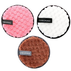 VYIBPDY Washable Make-Up Pads – Pack of 3 Washable Make-Up Cotton Pads – Reusable Make-Up Pads for Facial Cleansing and Makeup Removal