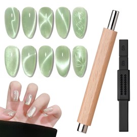 2Pcs Wood Color & Black Cat Eye Nail Art Magnets Cateye Magnet, Gel Nail Polish Magnet Tools Cat Eye Gel Nail Polish Nail Products, Gel Polish Nail Tools, Cat Eye Nail Polish Nail Accessories