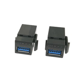 USB 3.0 Keystone Jack Inserts, zdyCGTime (2-Pack) USB 3.0 Adapters Female to Female Connector For Wall Plate Outlet Panel-Black
