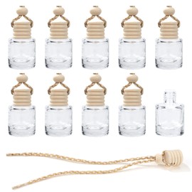 Heveer Auto-Lufterfrischer Parfmflasche 10 Stck 8ml Nachfllbar Auto Parfm Duft Diffusor Glas Flasche Aromatherapie ?therisches ?l Diffusor fr Auto Zuhause Bro Parfm Decor Zylindrisch