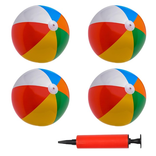 Golgner Pack of 4 Water Balls, Inflatable Colourful 30 cm