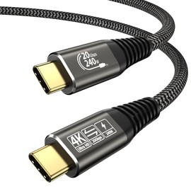EUDOBEL USB C auf USB C 3.2 Gen2×2 Kabel,Nylon USB C Kabel 1M USB C Datenkabel 20Gbps USB C Schnellladekabel 240W 48V/5A USB C Video Kabel 4K@60Hz kompatibel mit Laptop,Handys,Monitor,USB-C-Geräte usw