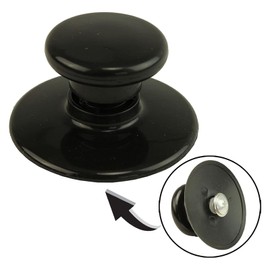 SPARES2GO Glass Lid Knob & Safety Skirt compatible with Morphy Richards 3.5L 6.5L Slow Cookers (Black)