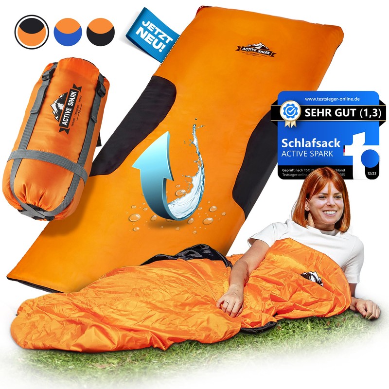 ACTIVE SPARK Summer Sleeping Bag - Orange / Black