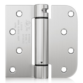 Haidms 2 Pack Self Closing Door Hinges 4 Inch Brushed Nickel Spring Hinges with 5/8" & Square Corner Adjustable Tension for Heavy Duty Exterior Door