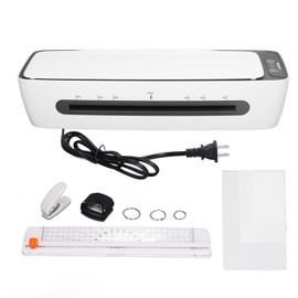 Photo Laminating Machine Low Noise Cold Hot Modes Laminator kit with A4 12 Laminating Sheets, Hole Punch Paper Cutter (1200W US Plug 110‑120V)