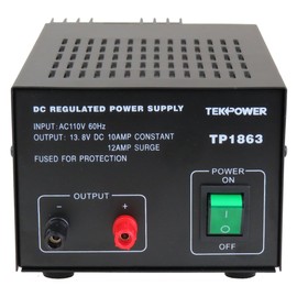 TekPower TP1863 12 Amp DC 13.8V Regulated Power Supply with Fuse Protection