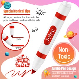 Janlaugh 24 Pcs Washable Markers Bulk Broad Line Markers Conical Tip Large Markers Coloring Markers for Kids, Teachers, Students, Toddlers, Party Favors, Classrooms, Donations(Red)