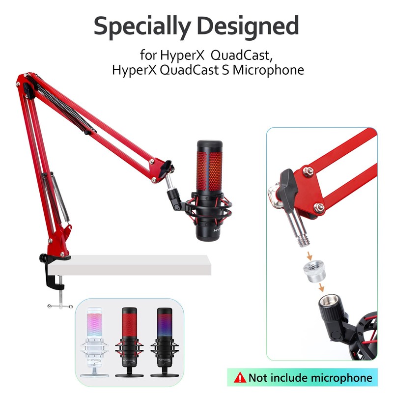 For HyperX Quadcast Boom Arm - Upgraded Mic Arm with