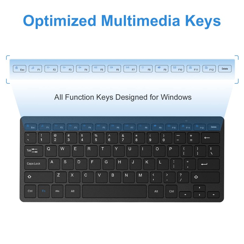 OMOTON Wireless Keyboard, 2.4G USB Keyboard Wireless, Compact and Quiet,