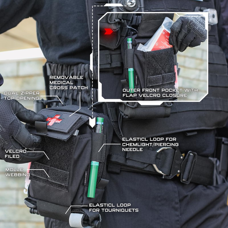 WYNEX IFAK Molle First Aid Pouch，Tactical Medical Pouches Trauma kit