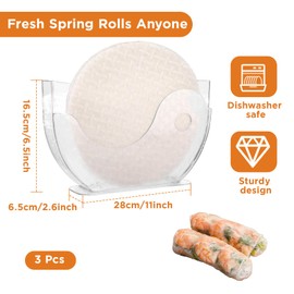 3 Pack Rice Paper Water Bowl Dipper Spring Roll Water Bowl Rice Paper Holder Rice Bowl Rice Roll Shrimp Vietnamese Rice Paper Holder Spring Roll Water Dipper