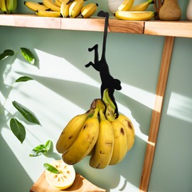 Elegant Metal Banana Hanger/Holder - Unique Design Banana Hook, Solid & Rust-Resistant, Keeps Bananas Fresh/White Elegant Gift/Gag Gifts