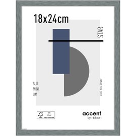 accent by nielsen Star Aluminium Picture Frame 18 x 24 cm Structure Grey