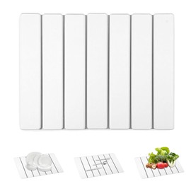 Diatomite Stone Drying Mat for Kitchen Counter Foldable Stone Dish Quick Dry Mat Absorbent Diatomaceous Earth Drying Pad Reusable Dish Drainer Mat for Dishes Bottles Cups Bathroom 30x40CM (White)