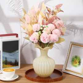 Maysing 2 Bundles Artificial Flowers Without Vase Faux Hydrangea Flower Arrangements for Home Garden Wedding Decor Fake Flowers Coffee Dining Table Centerpiece Decor(Pink)