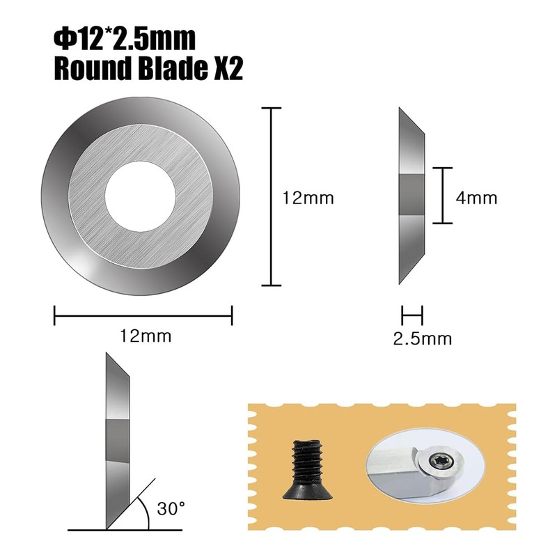 SWONVI 8pcs Carbide Lathe Tools Carbide Inserts For Wood Lathe