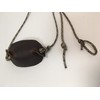 Desert Camo Paracord and Leather Cupped Pouch Shepherd Sling Handmade